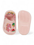 Crocodile Applique Anti-Slip Clogs - Pink