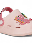 Crocodile Applique Anti-Slip Clogs - Pink