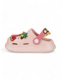 Crocodile Applique Anti-Slip Clogs - Pink