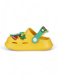 Crocodile Applique Anti-Slip Clogs - Yellow