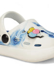 Marble Look Balloon Applique Anti-Slip Clogs - White