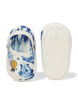 Marble Look Hot Air Balloon Applique Anti-Slip Clogs - White