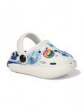 Marble Look Smily Applique Anti-Slip Clogs - White