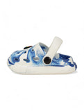 Marble Look Smily Applique Anti-Slip Clogs - White