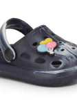 Marble Look Balloon Applique Anti-Slip Clogs - Black