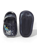 Marble Look Dinosaur Applique Anti-Slip Clogs - Black