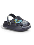 Marble Look Dinosaur Applique Anti-Slip Clogs - Black