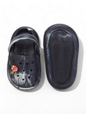 Marble Look Mushroom Applique Anti-Slip Clogs - Black