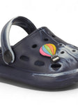 Marble Look Hot Air Balloon Applique Anti-Slip Clogs - Black