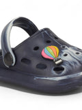 Marble Look Hot Air Balloon Applique Anti-Slip Clogs - Black