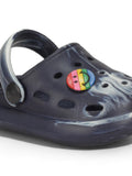 Marble Look Smily Applique Anti-Slip Clogs - Black