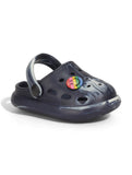 Marble Look Smily Applique Anti-Slip Clogs - Black