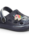 Marble Look Unicorn Applique Anti-Slip Clogs - Black