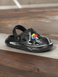Marble Look Balloon Applique Anti-Slip Clogs - Black