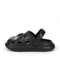 Marble Look Balloon Applique Anti-Slip Clogs - Black