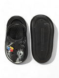 Marble Look Balloon Applique Anti-Slip Clogs - Black