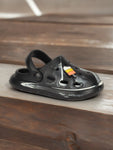 Marble Look Ice Cream Applique Anti-Slip Clogs - Black