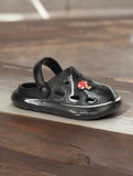 Marble Look Mushroom Applique Anti-Slip Clogs - Black