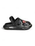 Marble Look Mushroom Applique Anti-Slip Clogs - Black