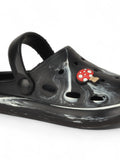 Marble Look Mushroom Applique Anti-Slip Clogs - Black