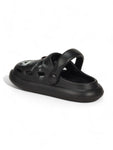 Marble Look Smily Applique Anti-Slip Clogs - Black