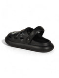 Marble Look Unicorn Applique Anti-Slip Clogs - Black