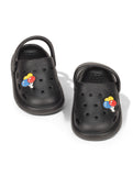 Marble Look Balloon Applique Anti-Slip Clogs - Black