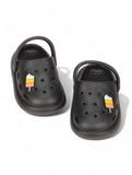 Marble Look Ice Cream Applique Anti-Slip Clogs - Black