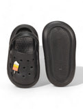 Marble Look Ice Cream Applique Anti-Slip Clogs - Black