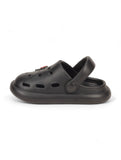 Marble Look Mushroom Applique Anti-Slip Clogs - Black