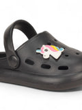 Marble Look Unicorn Applique Anti-Slip Clogs - Black