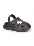 Marble Look Unicorn Applique Anti-Slip Clogs - Black