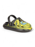 Marble Look Dinosaur Applique Anti-Slip Clogs - Black