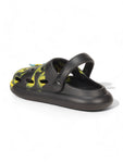 Marble Look Dinosaur Applique Anti-Slip Clogs - Black