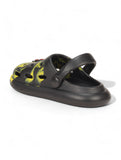 Marble Look Mushroom Applique Anti-Slip Clogs - Black