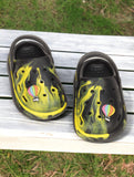 Marble Look Hot Air Balloon Applique Anti-Slip Clogs - Black