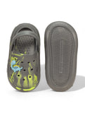 Marble Look Dinosaur Applique Anti-Slip Clogs - Grey