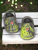 Marble Look Mushroom Applique Anti-Slip Clogs - Grey