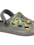 Marble Look Smily Applique Anti-Slip Clogs - Grey