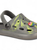 Marble Look Smily Applique Anti-Slip Clogs - Grey