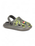 Marble Look Smily Applique Anti-Slip Clogs - Grey