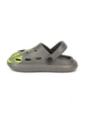 Marble Look Smily Applique Anti-Slip Clogs - Grey