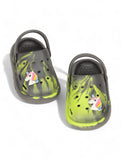 Marble Look Smily Applique Anti-Slip Clogs - Grey