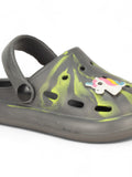 Marble Look Smily Applique Anti-Slip Clogs - Grey