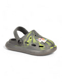 Marble Look Smily Applique Anti-Slip Clogs - Grey