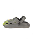 Marble Look Smily Applique Anti-Slip Clogs - Grey