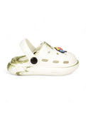 Marble Look Balloon Applique Anti-Slip Clogs - White