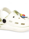 Marble Look Balloon Applique Anti-Slip Clogs - White