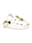 Marble Look Balloon Applique Anti-Slip Clogs - White