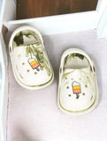 Marble Look Ice Cream Applique Anti-Slip Clogs - White